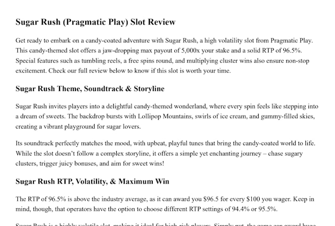 write igaming content for your website